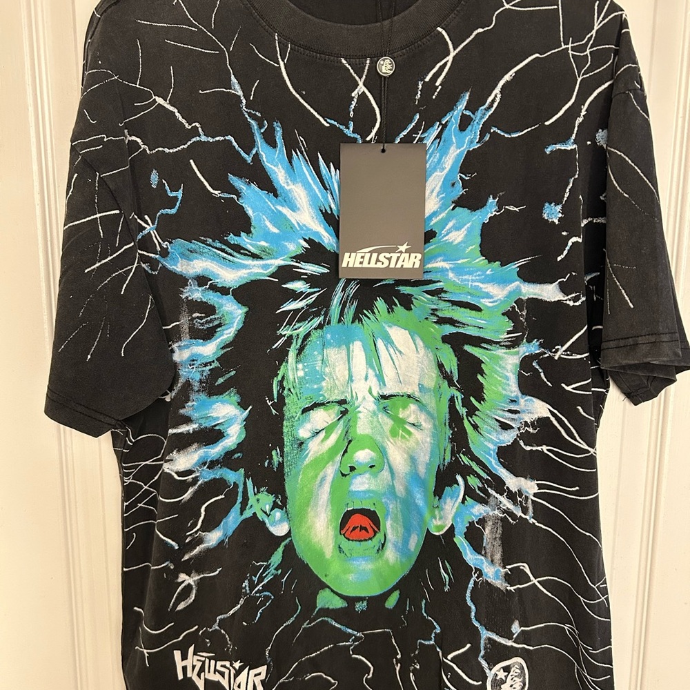 Helstar Graphic T-Shirt in Black and Blue